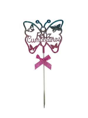 Topper Torta Mariposa Celeste y Lila