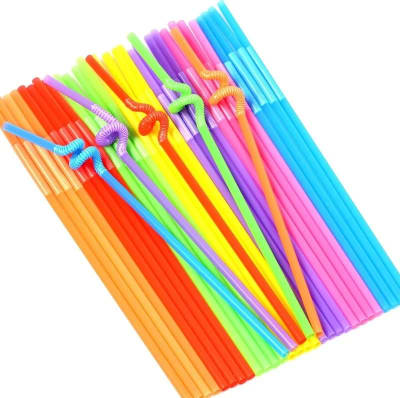 Bombilla Plastica Flexible De Colores