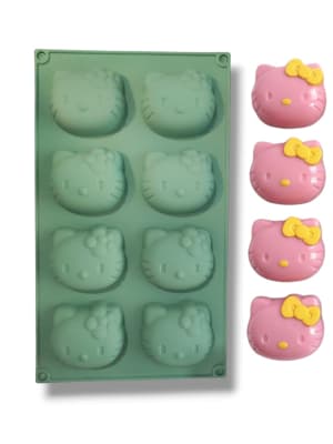 Molde Silicona Hello Kitty 8 Div.