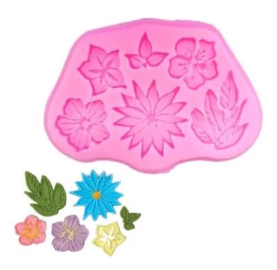 Molde Silicona Flor y Hoja
