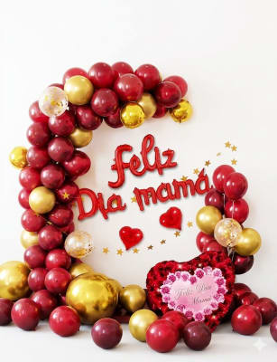 Set Feliz Dia Mamá Rojo 74pcs.
