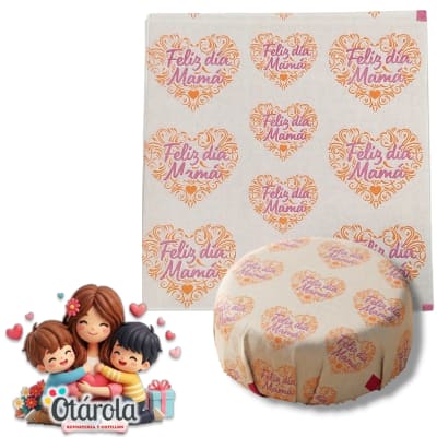 Papel Alfajor Feliz Dia Mama Corazon x 100 unidades