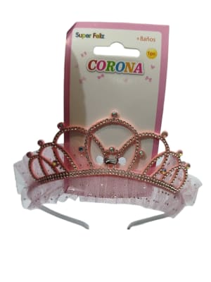 Corona Plastica Brillante Con tul 1u.