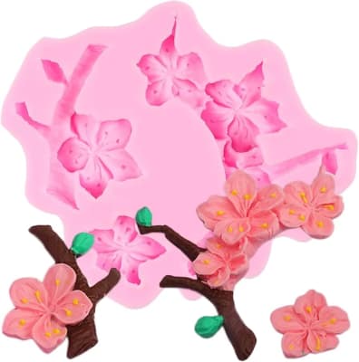 Molde Silicona Para Fondant ramas y flores de Ciruelo1