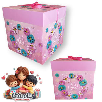 Caja Regalo Mamá Lila 22x 22cm.
