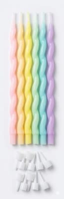 Vela Larga Espiral Pastel 6u.