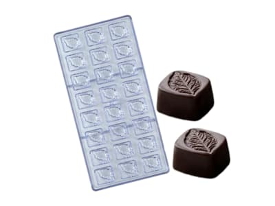 Molde Acrilico Bombon con Diseño de hoja 24 Div.1