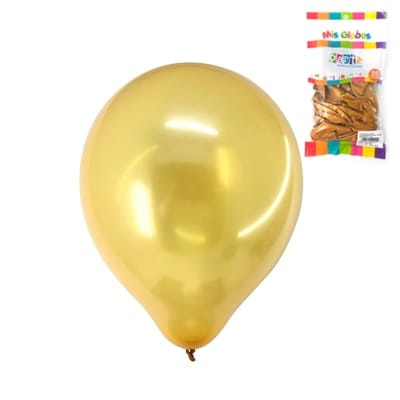Globo Metalizado Dorado 25u.