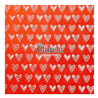 Papel Alfajor Corazones Rojos x 100 unidades
