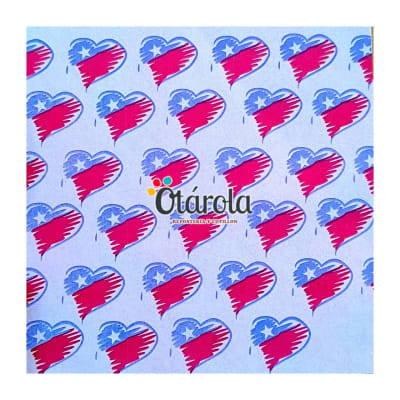 Papel Alfajor Fiestas Patrias Corazon de Chile 100u.