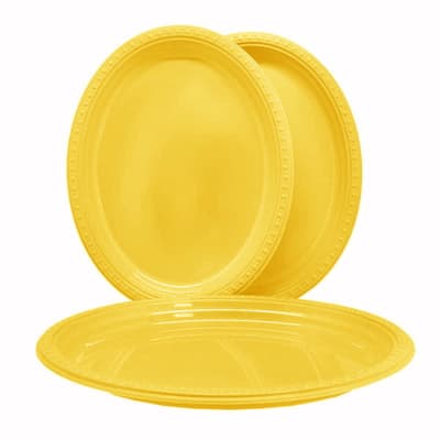 Bandeja Plastica Ovalada Amarilla X3und