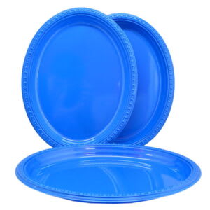 Bandeja Plastica Ovalada Azul X3und1