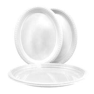 Bandeja Plastica Ovalada Blanca X3und