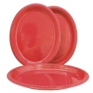Bandeja Plastica Ovalada Roja X3und