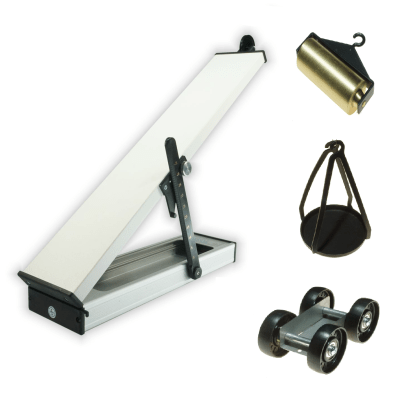 PLANO INCLINADO AJUSTABLE CON POLEA Y ACCESORIOS.