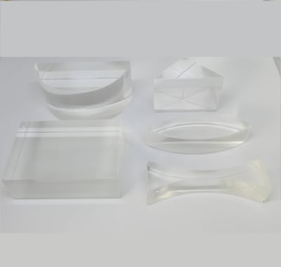 SET 5 PRISMAS DE VIDRIO BASE EMPAVONADA