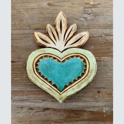Corazón Madera Verde Agua Corazón Madera Verde Agua