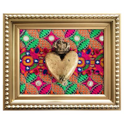 Cuadro Corazón Corona Bordado Cuadro Corazón Corona Bordado