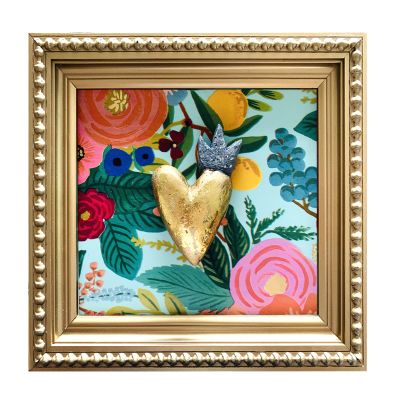 Cuadro corazón Dorado Mini Corona Plata Oro Cuadro corazón Dorado Mini Corona Plata Oro