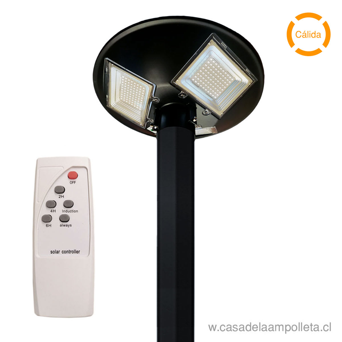PAGODA FAROLA LED SOLAR IP65 150W CON CONTROL REMOTO - BLANCO CÁLIDO (3000K)