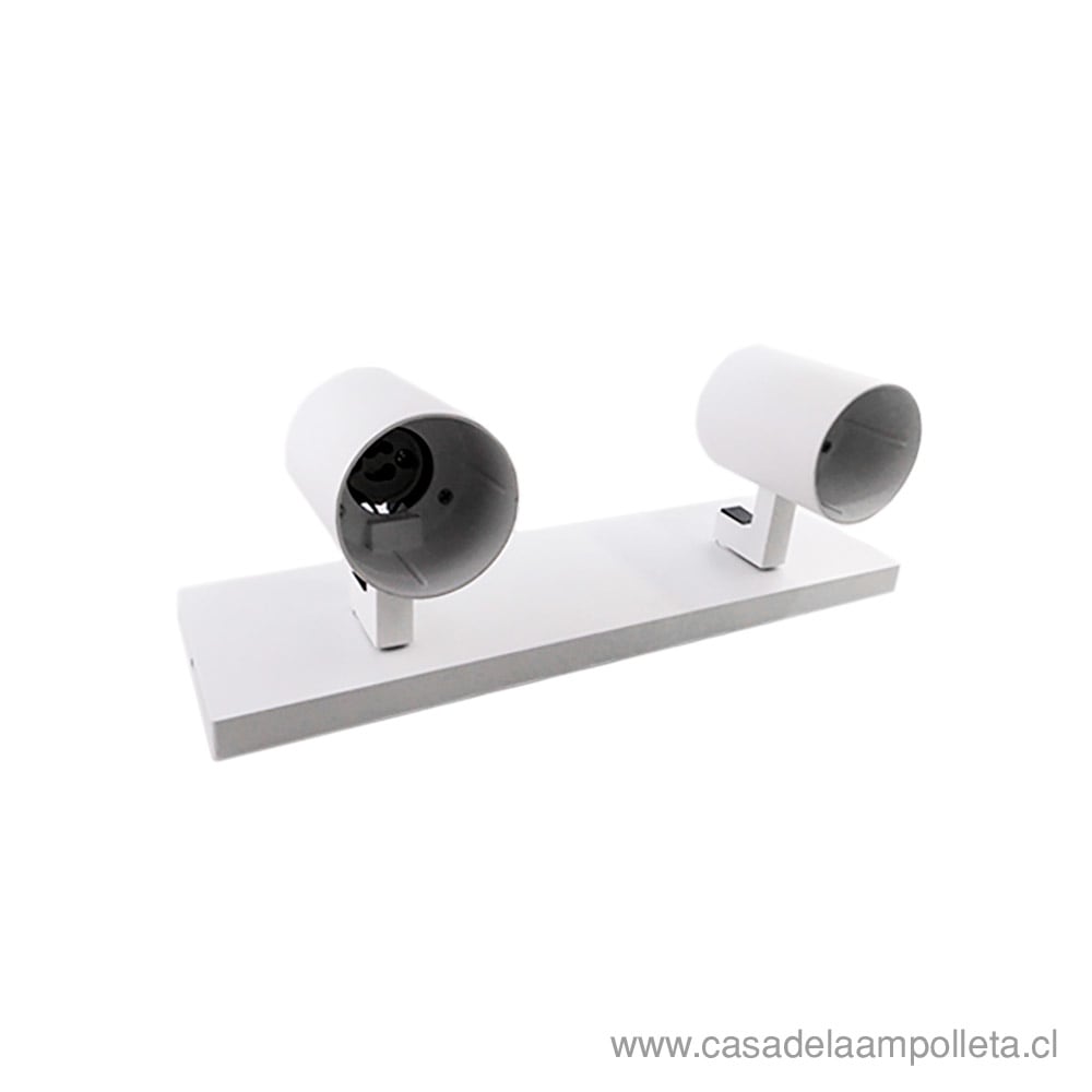 FOCO SPOT SOBREPUESTO GU10 DOBLE - BLANCO MATE