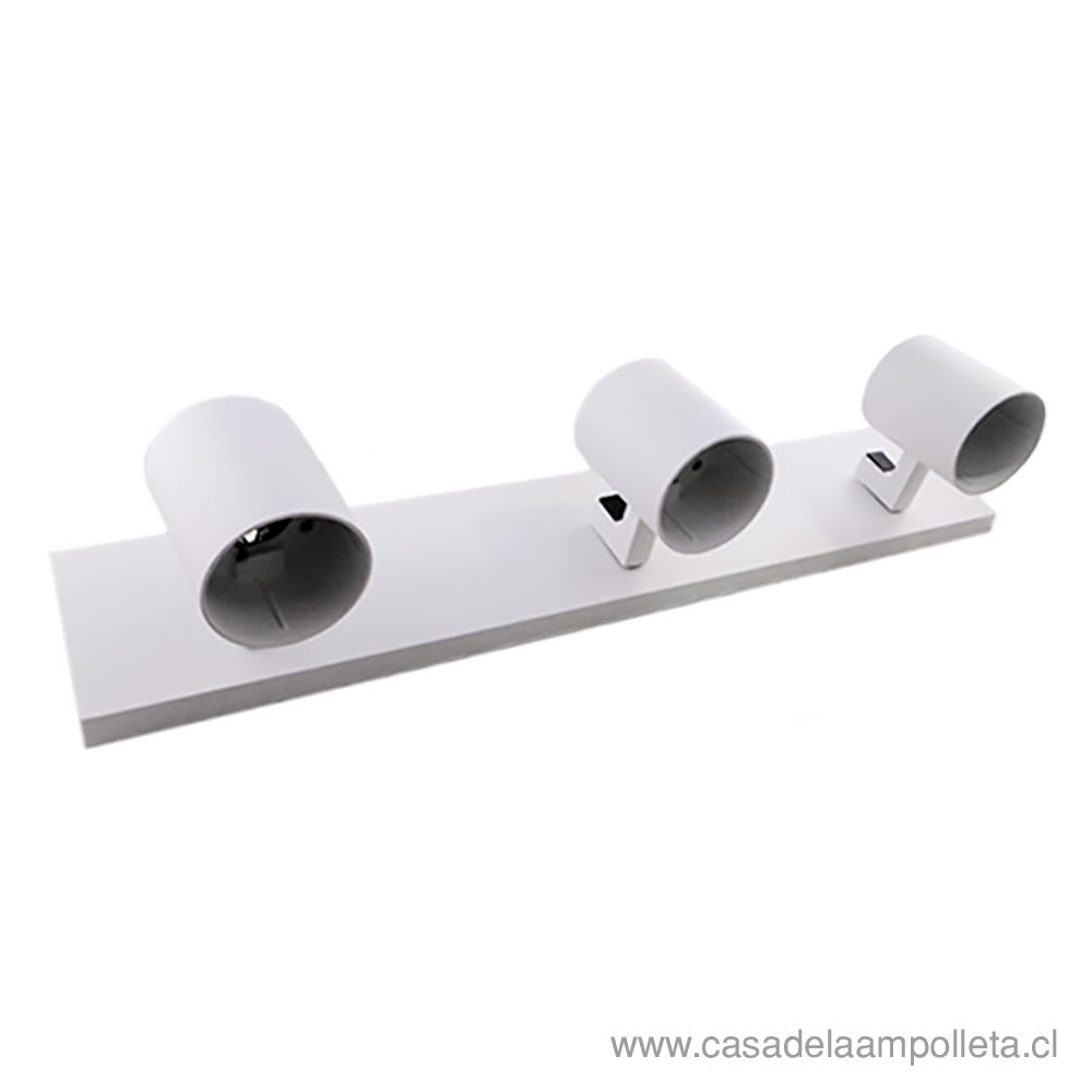 FOCO SPOT SOBREPUESTO GU10 TRIPLE - BLANCO MATE