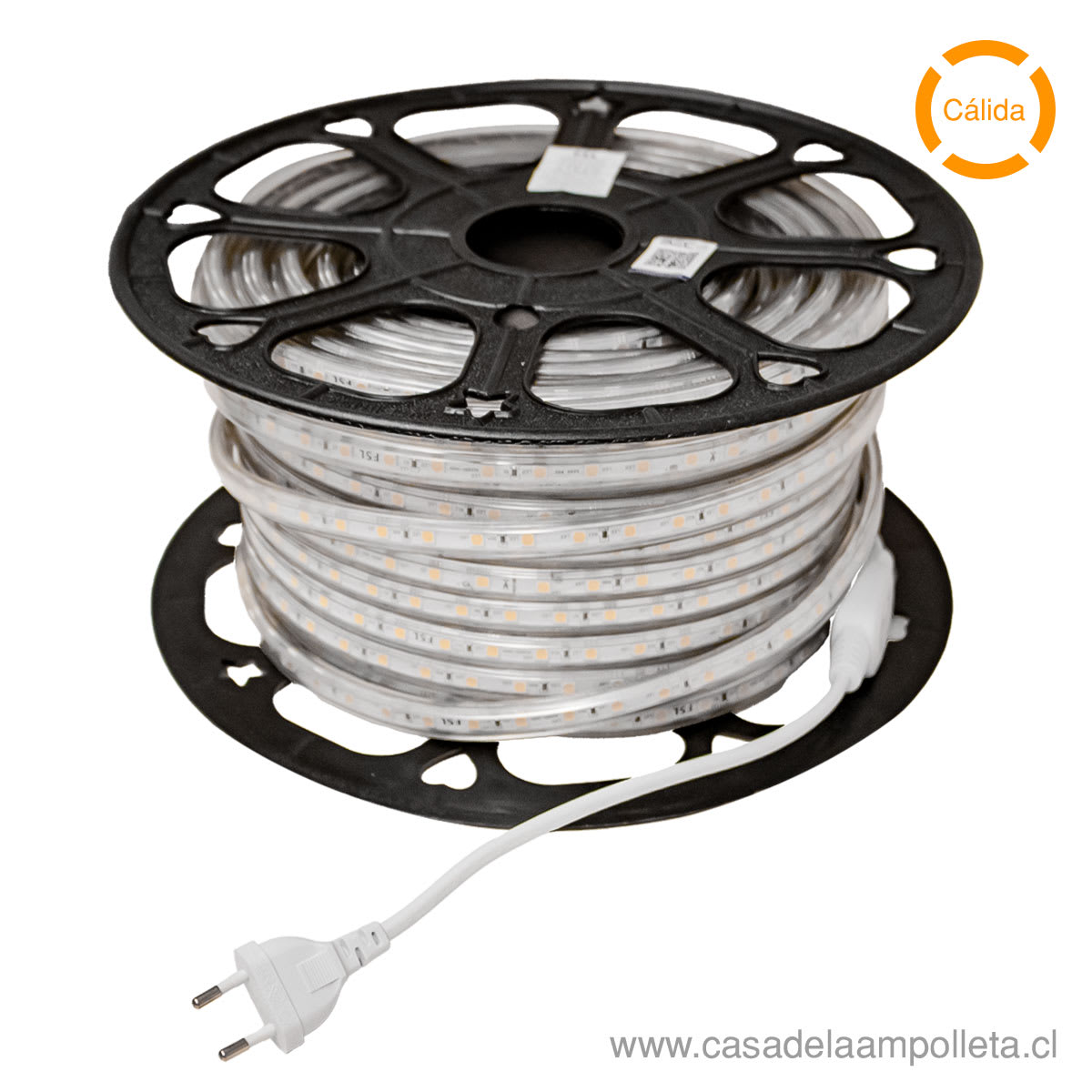 CINTA LED 5050 220V ROLLO DE 50 METROS - BLANCO CÁLIDO (3000K) + CONTROLADOR