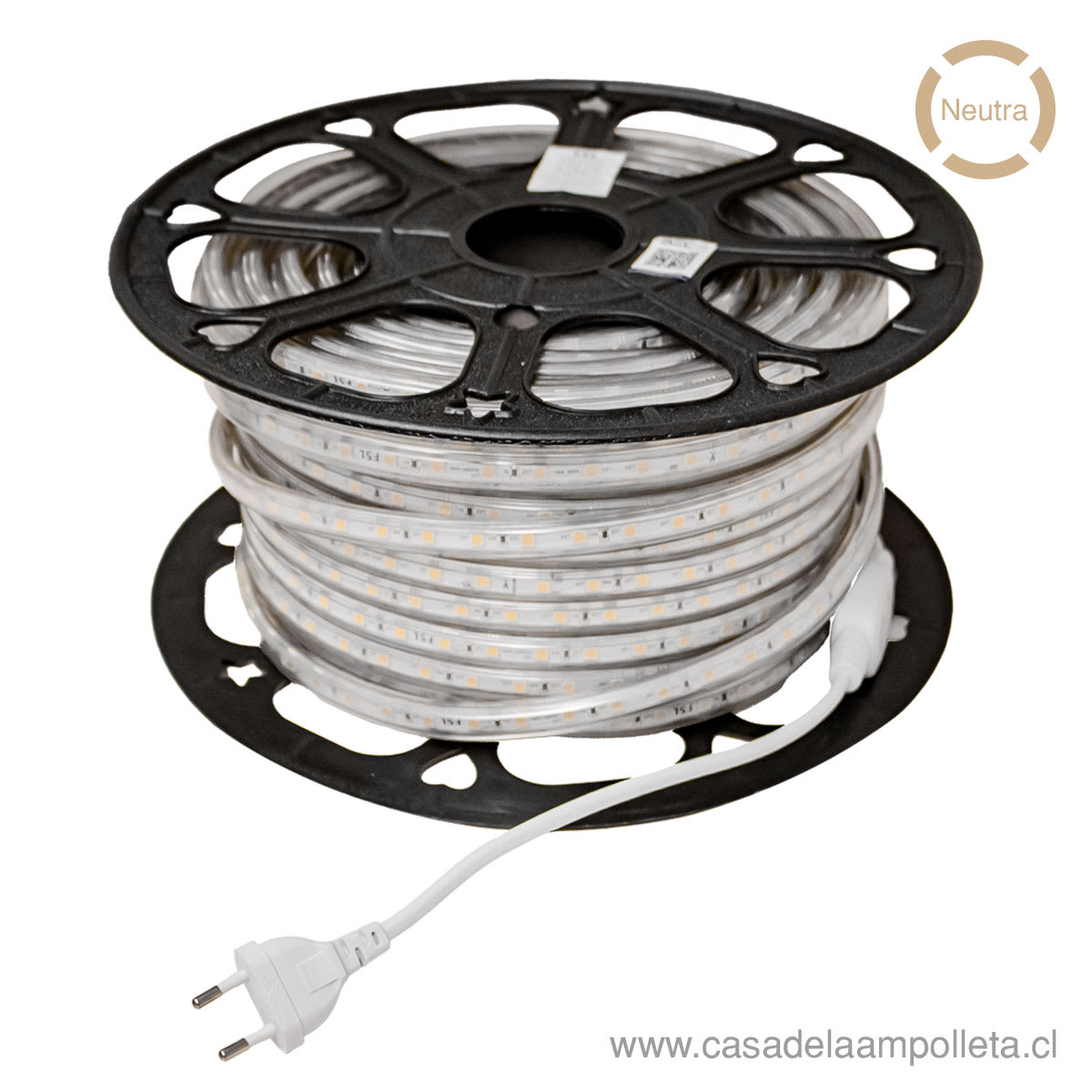 CINTA LED 5050 220V ROLLO DE 50 METROS - BLANCO NEUTRO (4000K) + CONTROLADOR