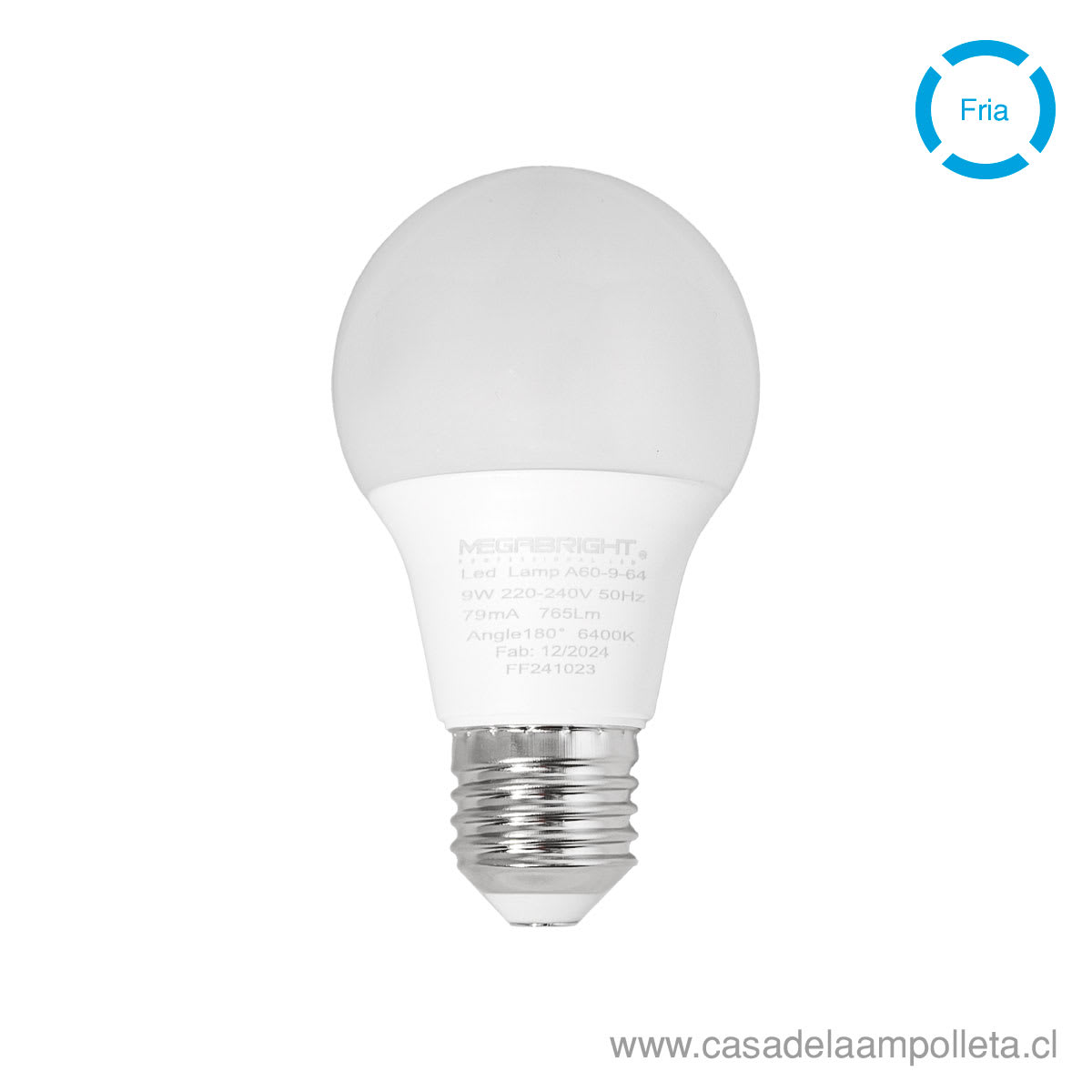 AMPOLLETA LED A60 9W - BLANCO FRÍO (6400K) - MEGABRIGHT
