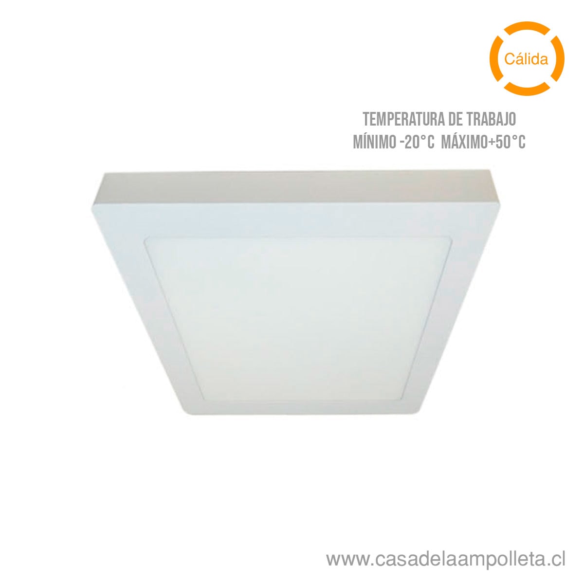 PANEL LED CUADRADO SOBREPUESTO 24W - BLANCO CÁLIDO (3000K) | Casa