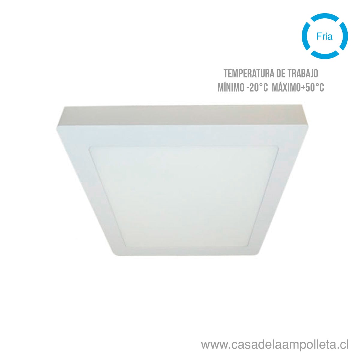 PANEL LED CUADRADO SOBREPUESTO 12W - BLANCO FRÍO (6500K) - FSL