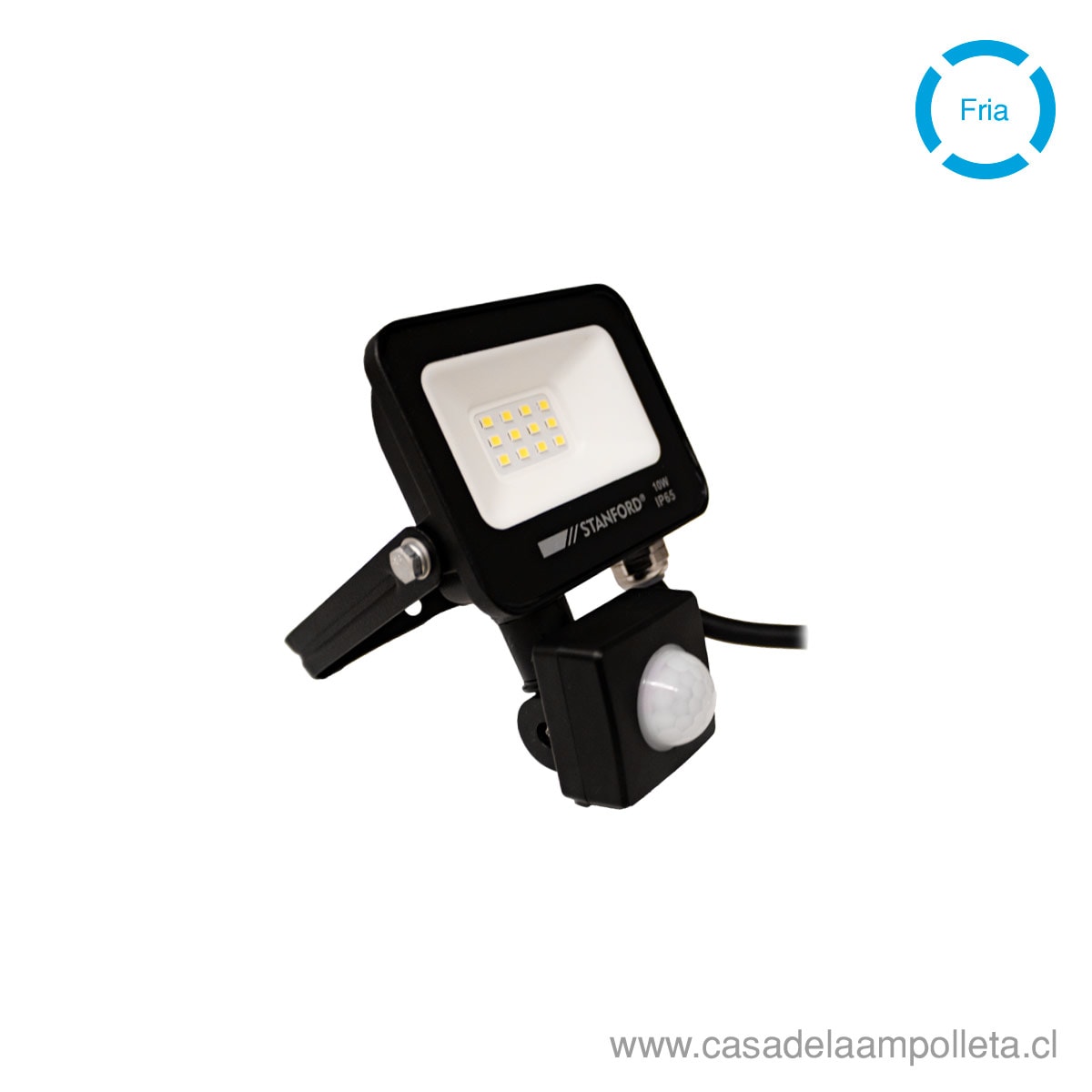 PROYECTOR LED PLANO 10W CON SENSOR DE MOVIMIENTO - BLANCO FRÍO (6500K)