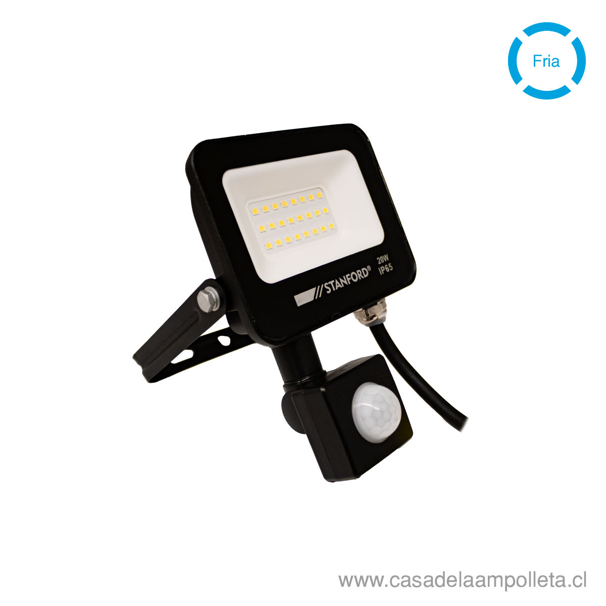 PROYECTOR LED PLANO 20W CON SENSOR DE MOVIMIENTO - BLANCO FRÍO (6500K)