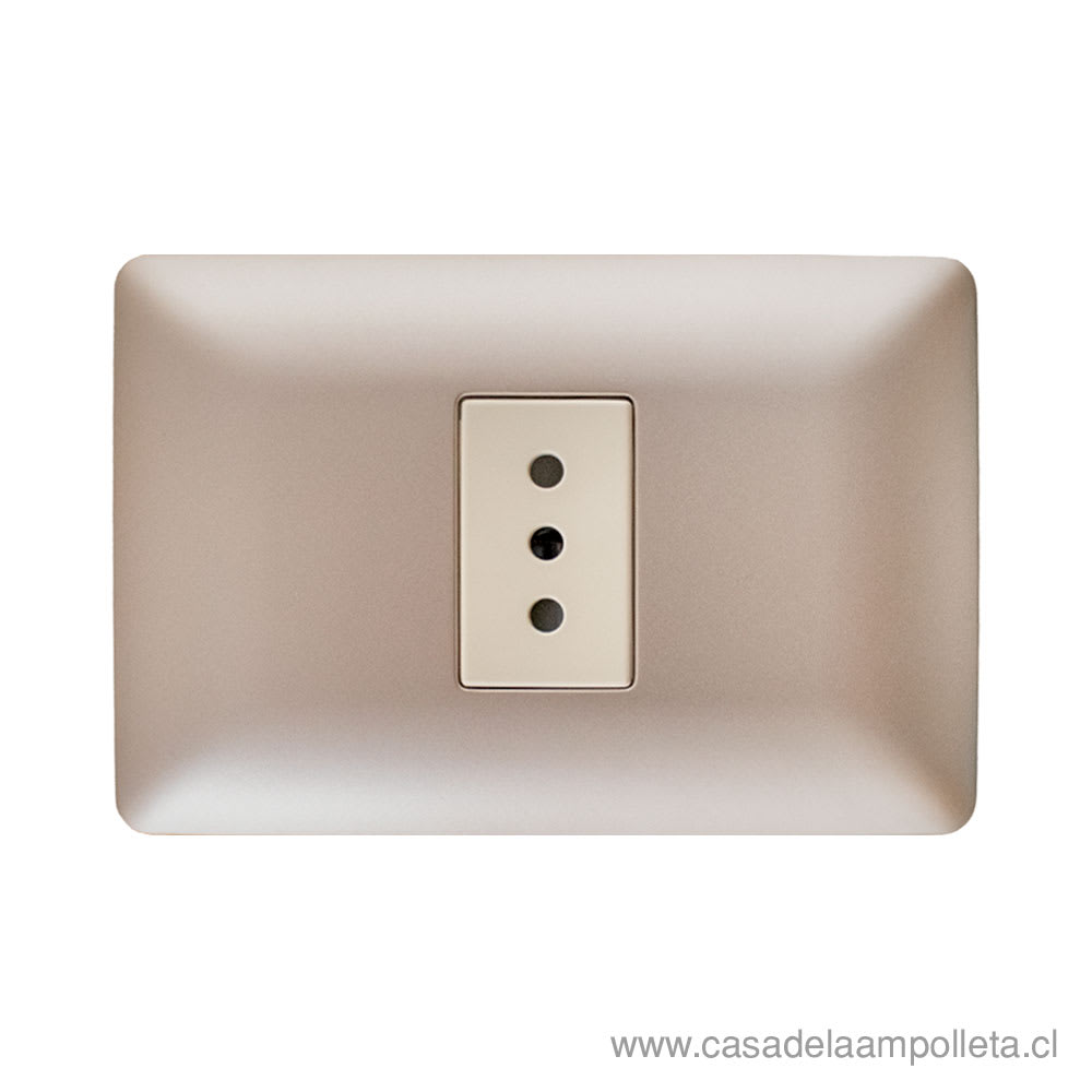 ENCHUFE SIMPLE 10A - CHAMPAGNE