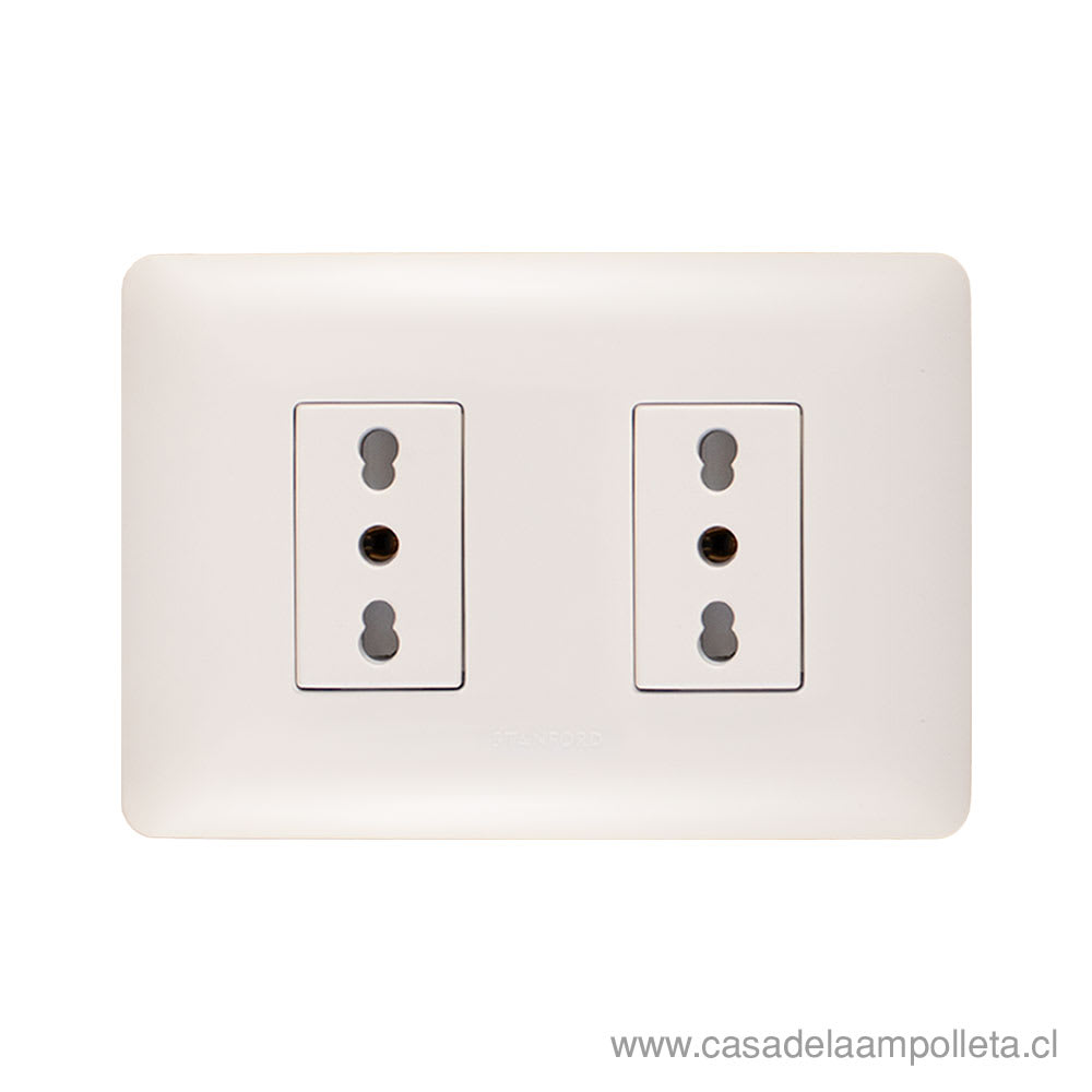 ENCHUFE DOBLE 10/16A - BLANCO