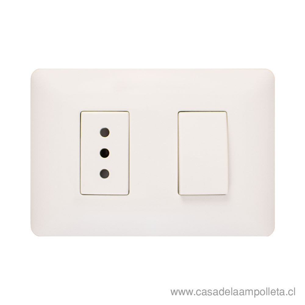 INTERRUPTOR + ENCHUFE 10A - BLANCO