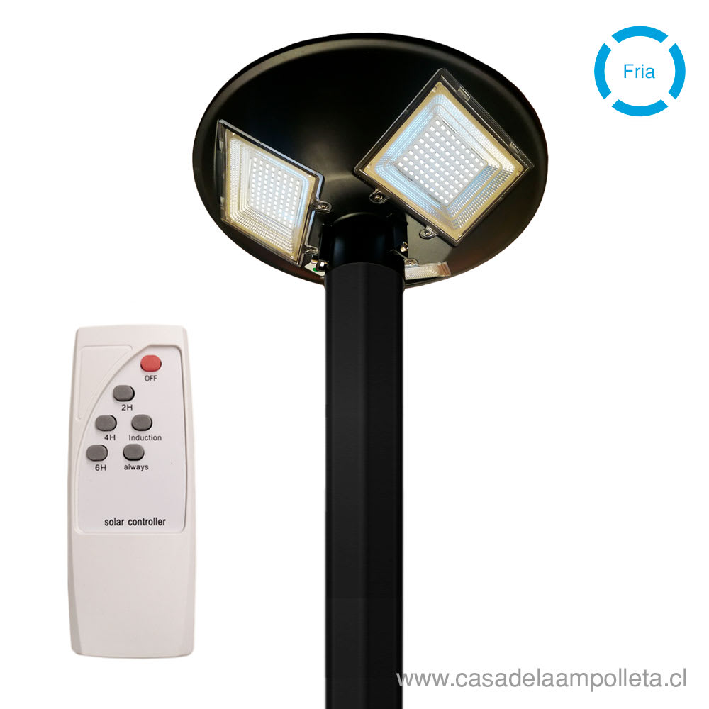 PAGODA FAROLA LED SOLAR S07 IP65 150W CON CONTROL REMOTO - BLANCO FRÍO (6500K)