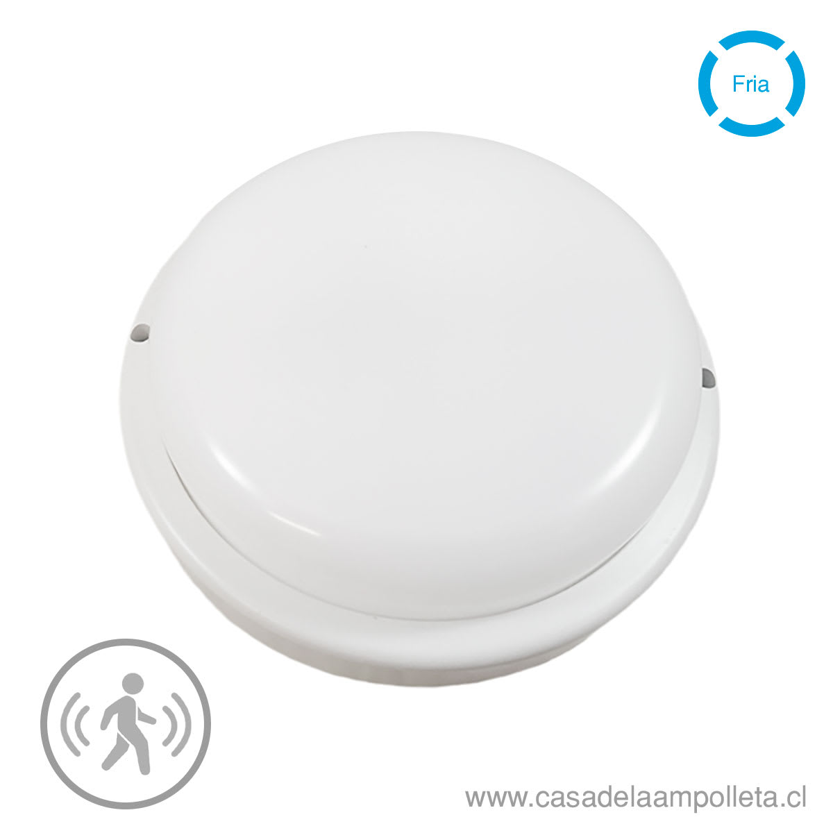 FOCO TORTUGA LED REDONDO 12W BLANCO CON SENSOR DE MOVIMIENTO Y DE LUZ (FOTOCELDA) - BLANCO FRÍO (6500K)