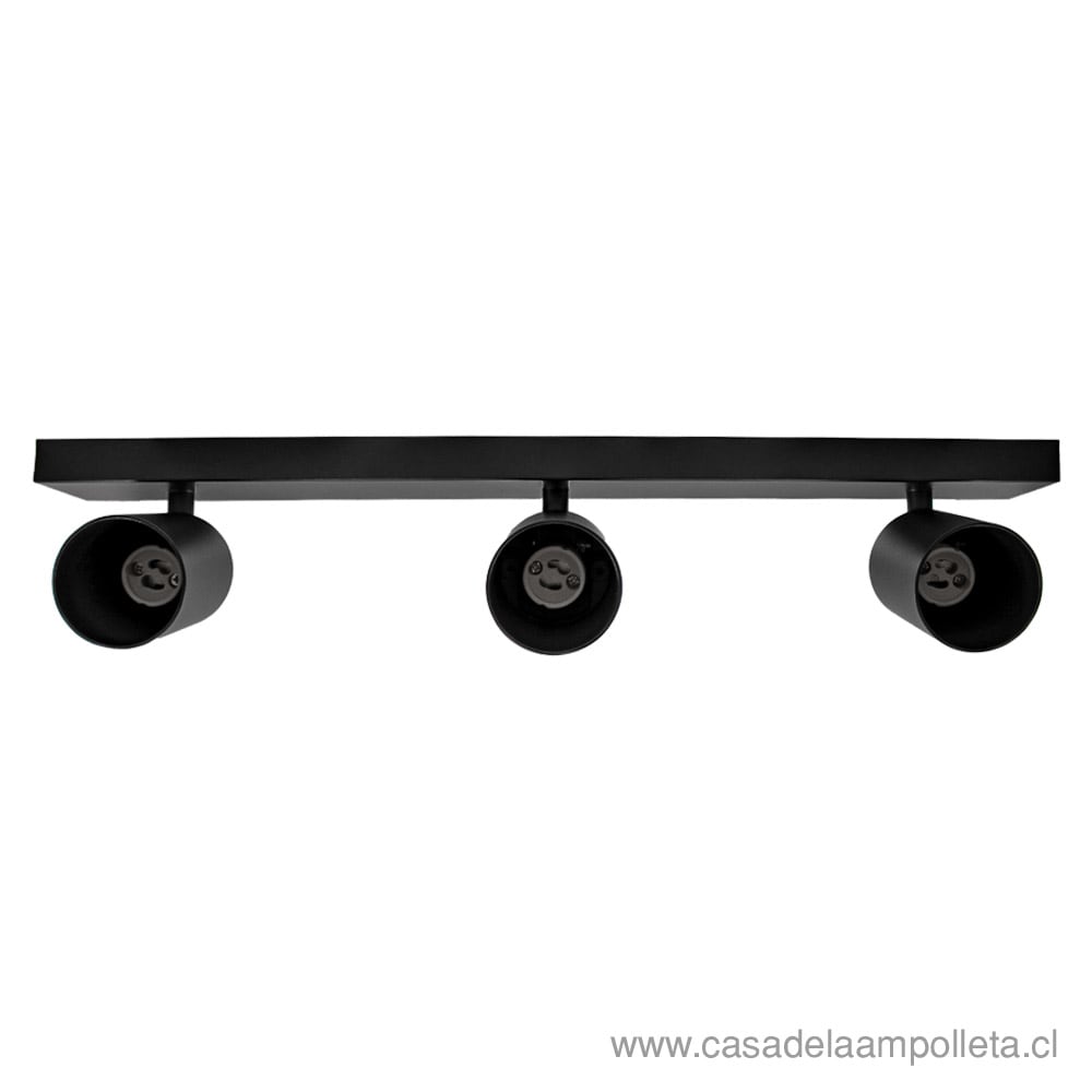 FOCO SPOT SOBREPUESTO GU10 TRIPLE - NEGRO MATE