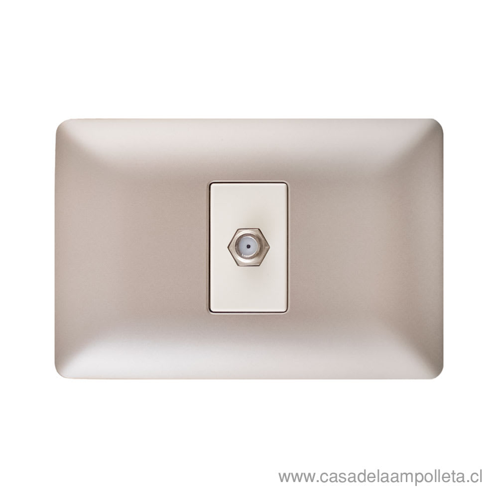 ENCHUFE SIMPLE COAXIAL - CHAMPAGNE