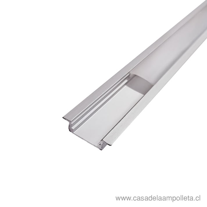 PERFIL DE ALUMINIO EMBUTIDO 17X7MM PARA CINTA LED - 2 METROS - VELLMAX