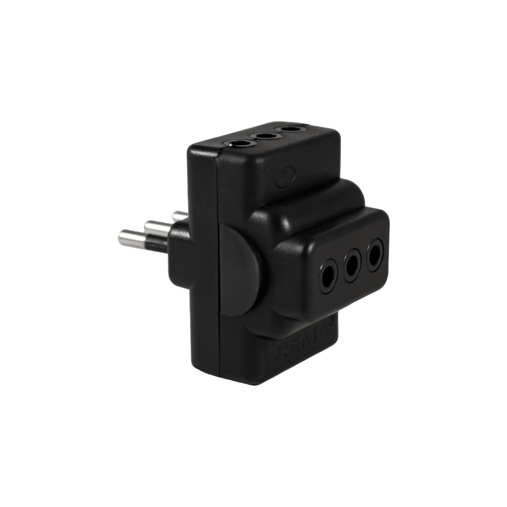 ENCHUFE ADAPTADOR TRIPLE CON PROTECCIÓN - NEGRO