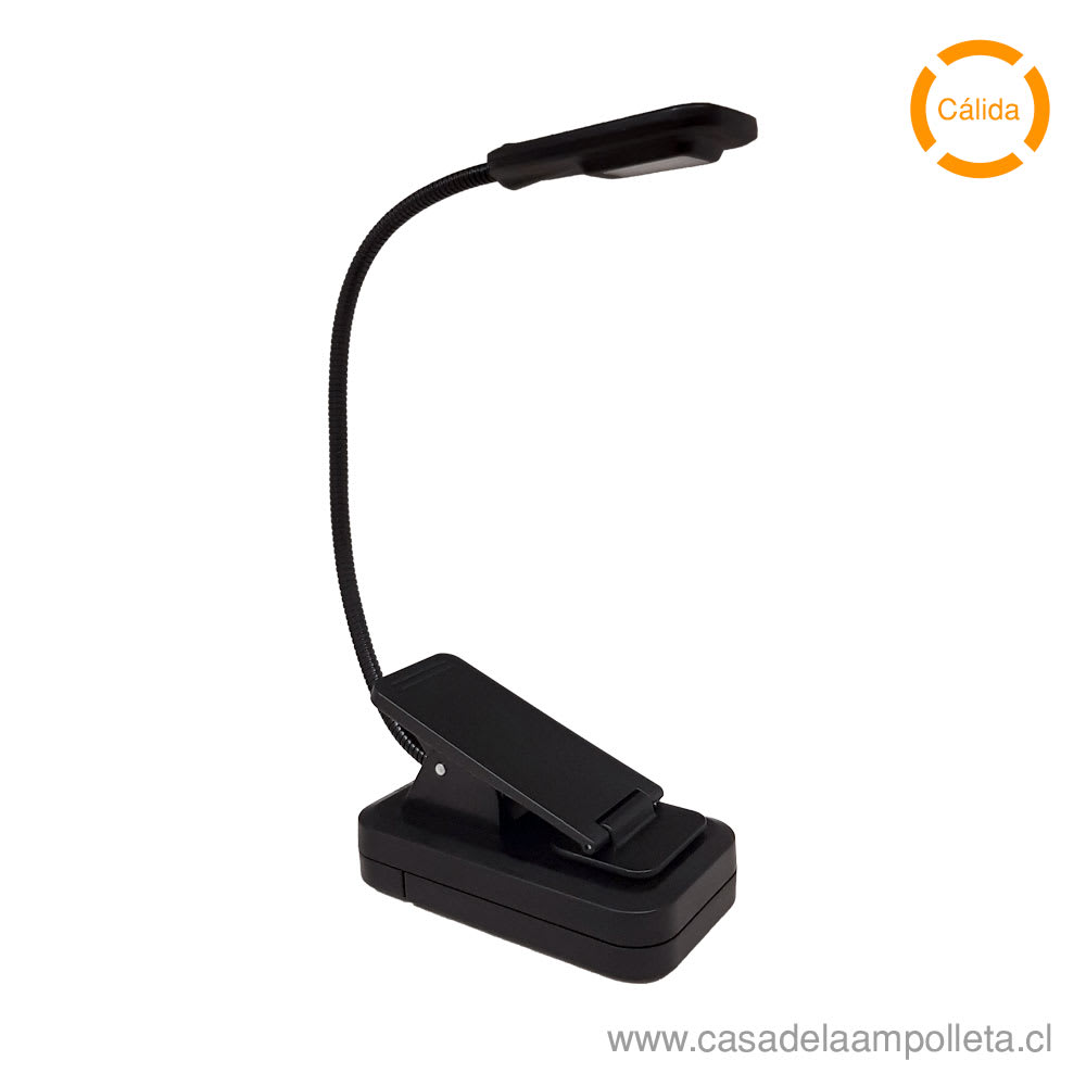 LÁMPARA ESCRITORIO LED TINY CLIP 1W NEGRO - BLANCO CÁLIDO (3000K)