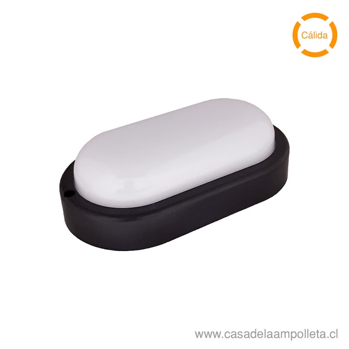 FOCO TORTUGA LED OVALADO 12W NEGRO - BLANCO CÁLIDO(3000K) - MACROLED