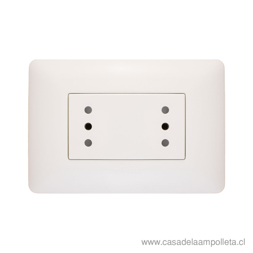ENCHUFE DOBLE PUENTEADO 10A - BLANCO