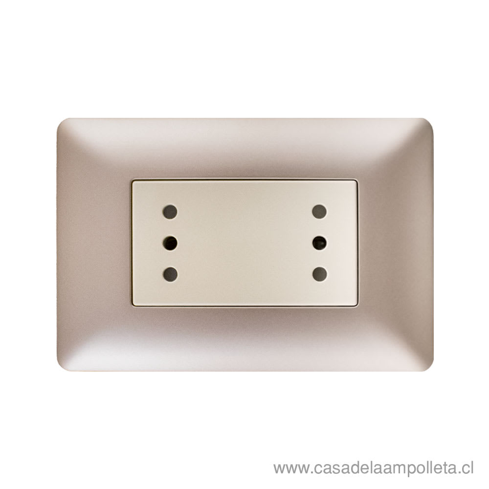 ENCHUFE DOBLE PUENTEADO 10A - CHAMPAGNE