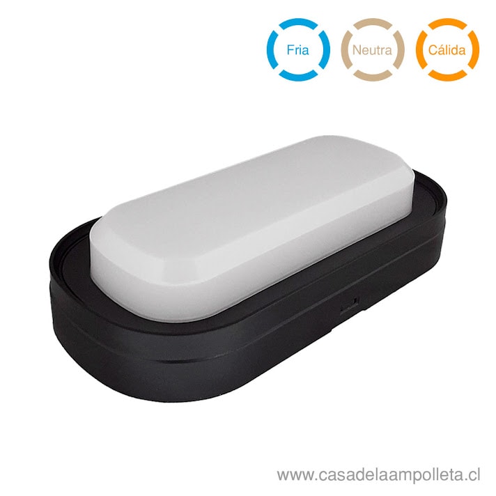 FOCO TORTUGA LED OVALADO 18W NEGRO - BLANCO CÁLIDO, NEUTRO Y FRÍO