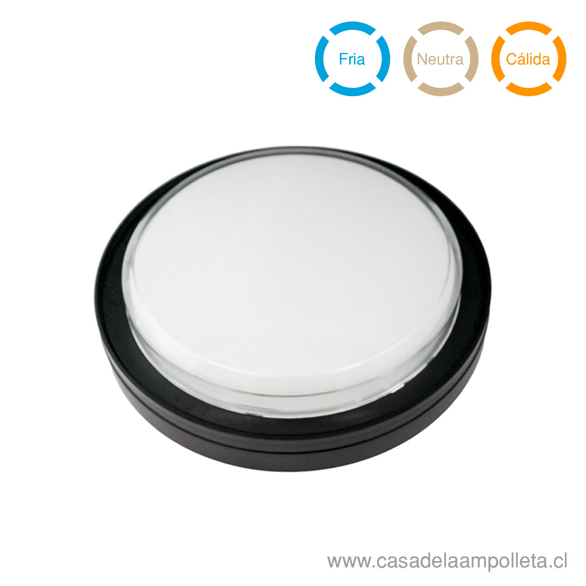 FOCO TORTUGA LED REDONDO 18W NEGRO - BLANCO CÁLIDO, NEUTRO Y FRÍO