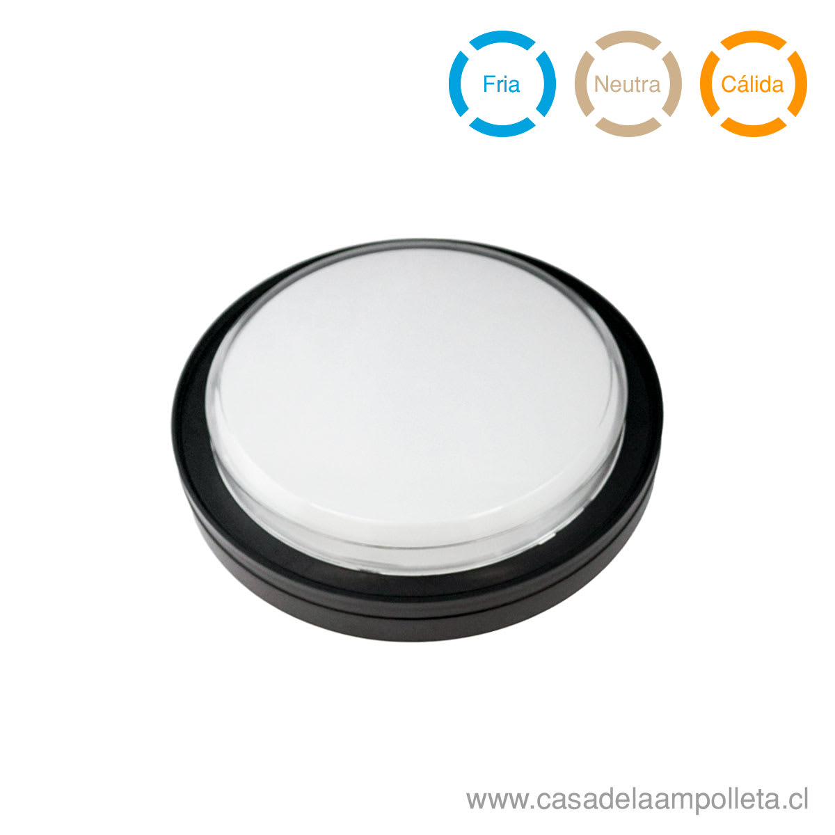 FOCO TORTUGA LED REDONDO 12W NEGRO - BLANCO CÁLIDO, NEUTRO Y FRÍO