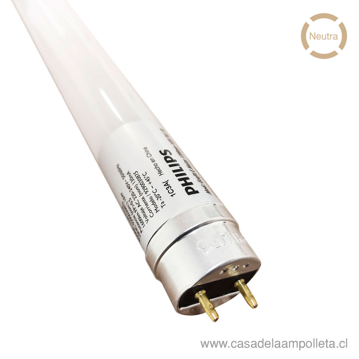 TUBO LED T8 16W 120 CM - BLANCO NEUTRO (4000K) - CONEXIÓN A UN EXTREMO